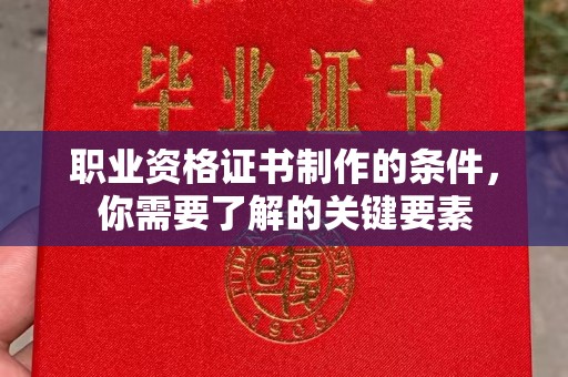 抚远职业资格证书制作的条件，你需要了解的关键要素